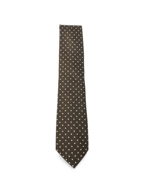 TOM FORD polka-dot silk tie Brown STE001S0362