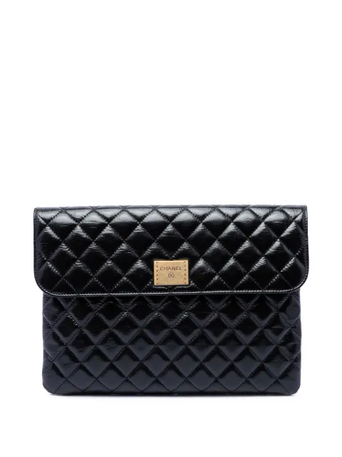 CHANEL Pre-Owned 2018-2019 CC Quilted Patent Flap clutch bag Black IG6SVPNTPN70EWDN