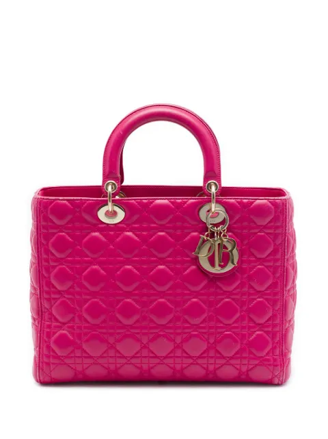 Christian Dior Pre-Owned 2015 Large Lambskin Cannage Lady Dior satchel Pink ICPAXRSD9MEF8589