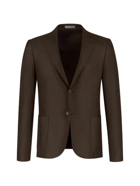 Corneliani single-breasted notched-lapel blazer Brown 28XG762A1826