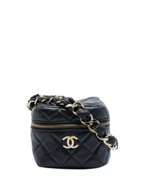 CHANEL Pre-Owned 2021 CC Quilted Lambskin Cube vanity bag Black EJCG90LU0RNAQDGN
