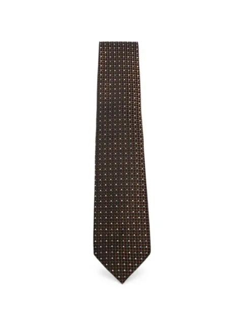 TOM FORD geometric-pattern silk tie Brown STE001S0342