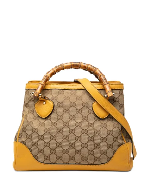 Gucci Pre-Owned 2000-2015 GG Canvas Bamboo Diana Top Handle Tote satchel Yellow D6DZWIY63AMZUCOL