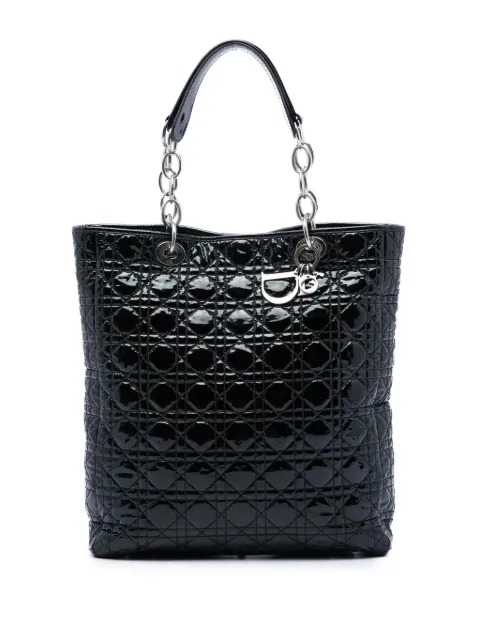 Christian Dior Pre-Owned 2010 Patent Cannage Lady Dior Soft Shopping tote bag Black YK8RT9ZLE2B1M9I6