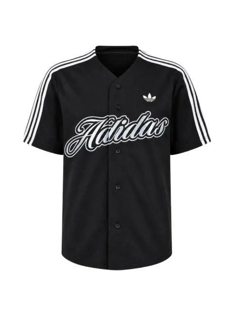 adidas logo-embroidered striped top Black KE2244