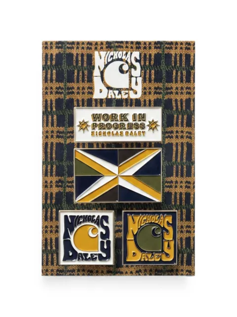 Carhartt WIP Nicholas Daley enamel pins (set of four) Yellow I035069