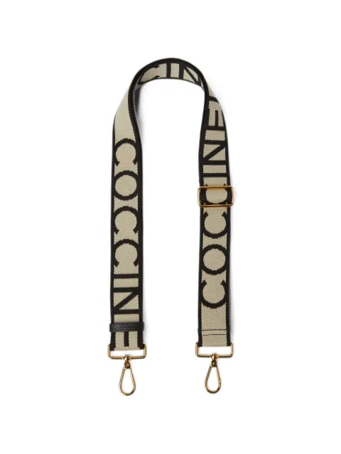 Coccinelle Nastro Signature logo-jacquard shoulder strap Neutrals E3M21682521