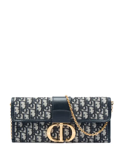 Christian Dior Pre-Owned 2019 Oblique Canvas 30 Montaigne Clutch With Chain crossbody bag Blue LE7QDD70K23F5EMN