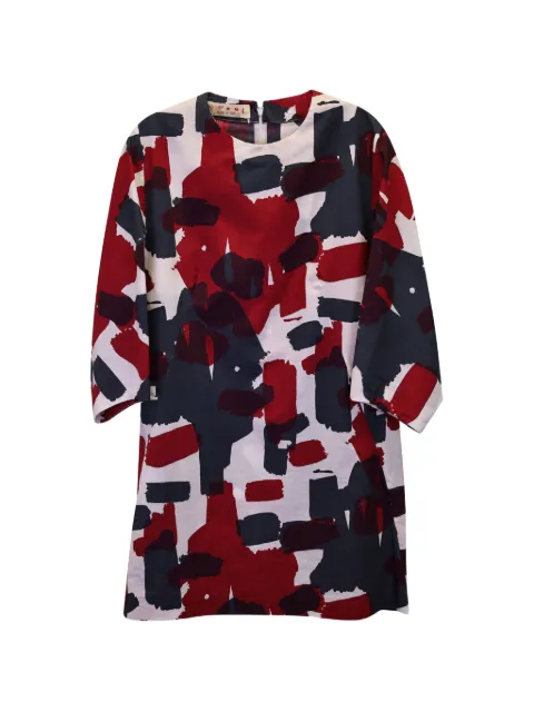 Marni Pre-Owned abstract-print mini dress White TONPUGBCL346403W