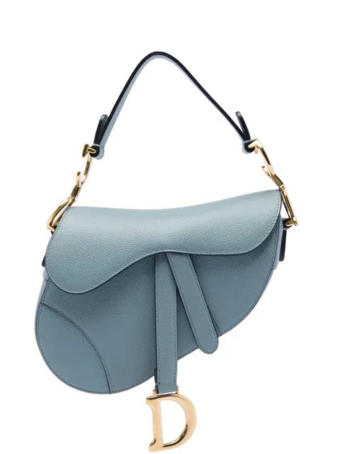 Christian Dior Pre-Owned 2018 Mini Grained Calfskin Saddle Bag satchel Blue JXDNNGJYNJCVKISL