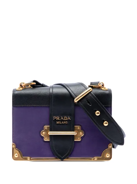 Prada Pre-Owned 2010-2026 Saffiano Trimmed City Calf Cahier crossbody bag Purple IC5P334EGJRHNG93