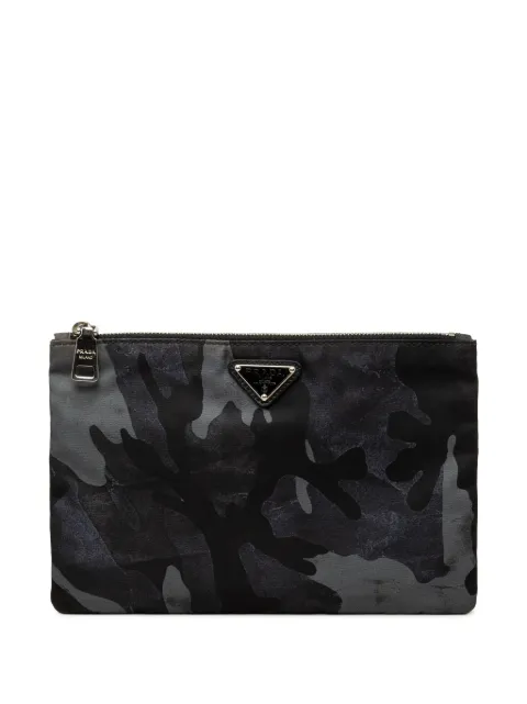 Prada Pre-Owned 2013-2026 Tessuto Camouflage clutch bag Blue XJ0R7ZA5HIZ2QTAM