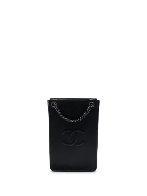 CHANEL Pre-Owned 2014 CC Calfskin Phone Holder crossbody bag Black FZL0PLL5B0A30TGD