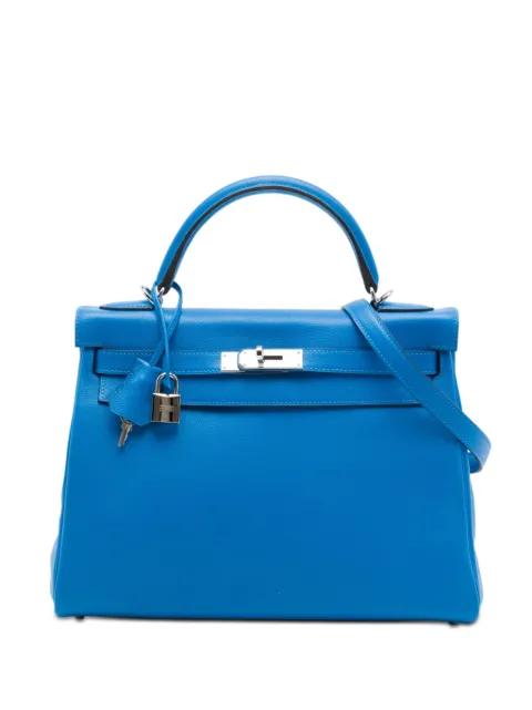 Hermès Pre-Owned 2016 Clemence Kelly II Retourne 32 satchel Blue BXAW6C1GFYZGQABV