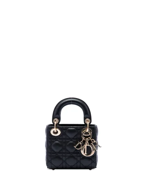 Christian Dior Pre-Owned 2021 Micro Lambskin Cannage Lady Dior satchel Black 9PS5VFZH2NLTTO8I