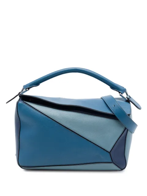 Loewe Pre-Owned 2018 Medium Tricolor Calfskin Puzzle satchel Blue WBTE287YNPF6I9GX