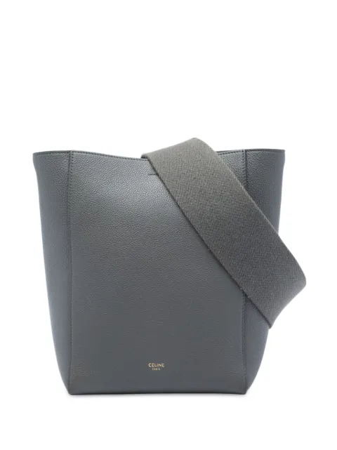 Celine Pre-Owned 2021 Small Soft Grained Calfskin Seau Sangle bucket bag Grey 94VBLAOJ1WIARLQP