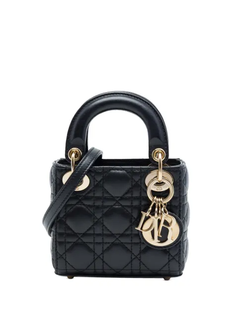 Christian Dior Pre-Owned 2020 Micro Lambskin Cannage Lady Dior satchel Black 7LZNQRZOU9I8CXFV