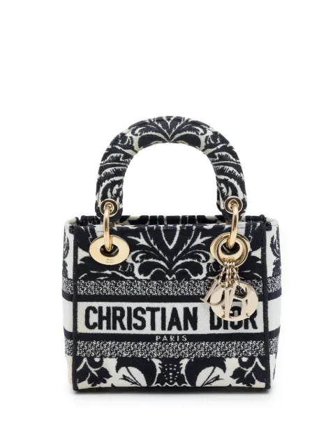 Christian Dior Pre-Owned 2022 Mini Embroidered Canvas Petites Fleurs Lady D Lite satchel Black 65FYTFHEQ5CXGZRL