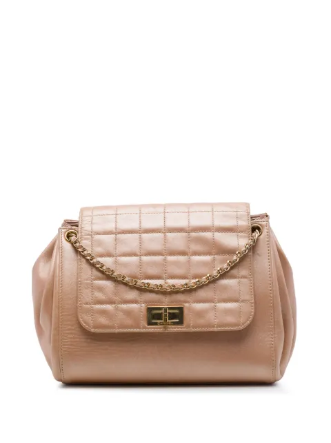 CHANEL Pre-Owned 2002-2003 Lambskin Chocolate Bar Accordion Mademoiselle Turnlock Flap shoulder bag Brown 46BPHFTFQQ2K63XT