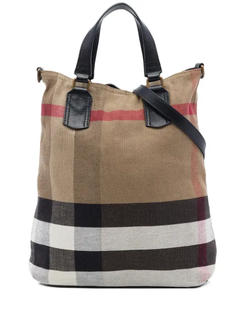 Burberry Pre-Owned 2000-2017 Mega Check Canvas Tottenham Brit satchel Brown 40BDYQVCXDRUS3BT