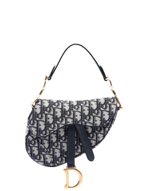 Christian Dior Pre-Owned 2018 Mini Oblique Canvas Saddle Bag satchel Blue RP6N0RAQPH85ALAT