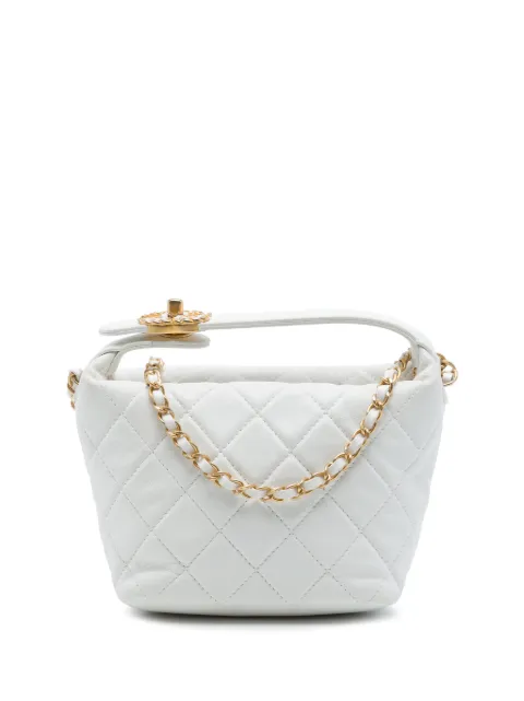 CHANEL Pre-Owned 2019 Small Quilted Lambskin Perfect Meeting Hobo satchel White RAY3VIBCV41N8AOH