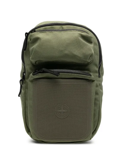 Stone Island logo-patch panelled backpack Green L2S159200005S0391