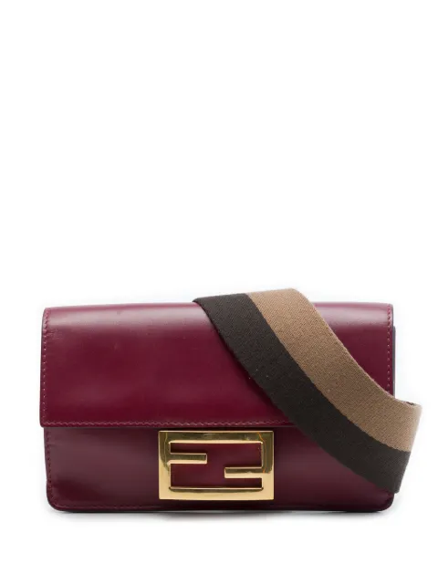 Fendi Pre-Owned 2010-2026 Mini Leather Flat Baguette crossbody bag Red 281XDLGZ7MGBIHTN