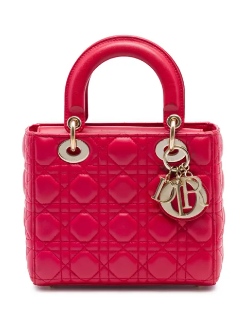 Christian Dior Pre-Owned 2019 Small Lambskin Cannage My ABCDior Lady Dior satchel Red Q2U0R0LF243PLU8I