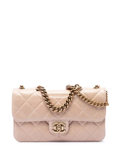 CHANEL Pre-Owned 2014-2015 Medium Quilted Aged Calfskin Perfect Edge Flap satchel Neutrals NW21RUF49SKCC1QT