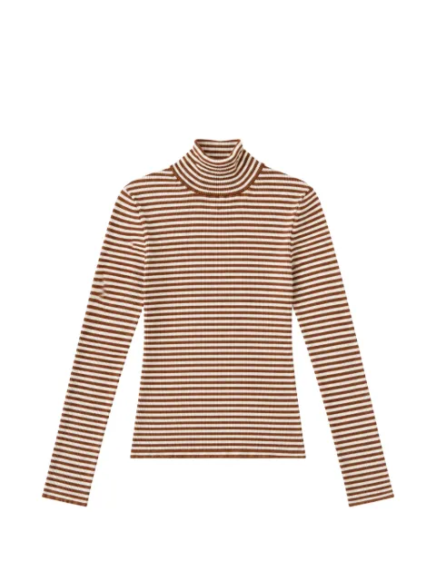 Max Mara striped ribbed-knit sweater Brown 2626366171600