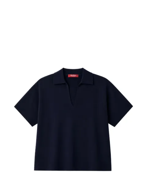 Max Mara spread-collar short-sleeve T-shirt Blue 2626366091600