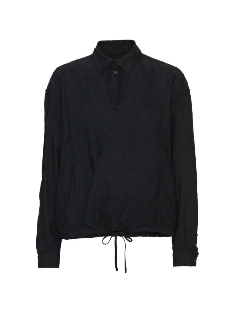 Henrik Vibskov wrap-style drawstring shirt Black AW26STUDF205