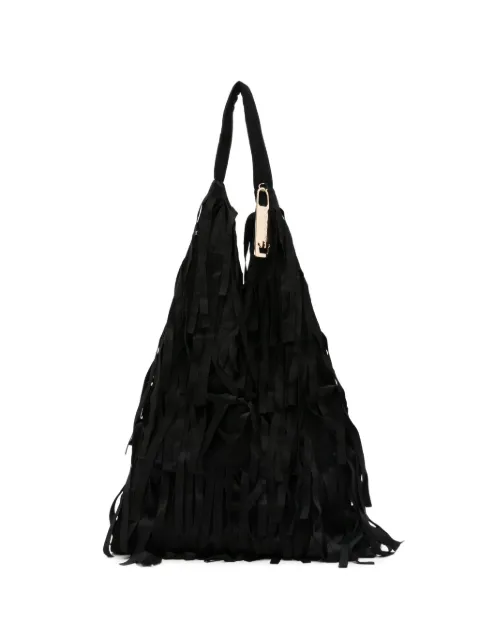 la milanesa Agnese fringe-detail shoulder bag Black ARELNERO