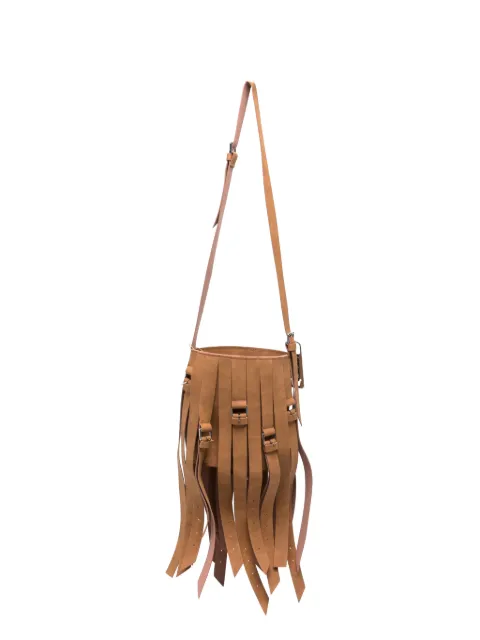 la milanesa Sally buckle-detail bucket bag Brown SALLY