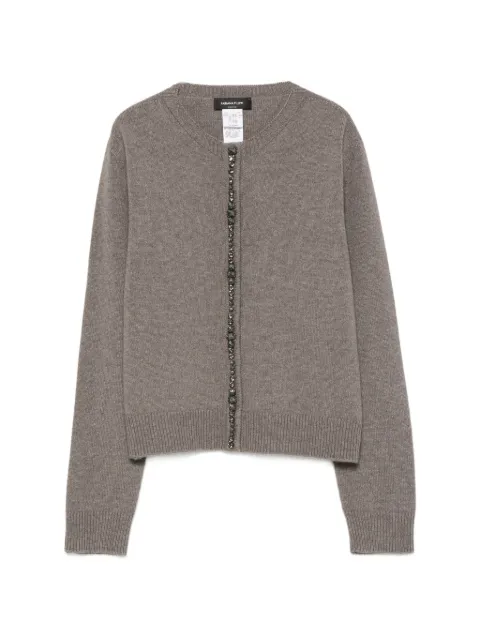 Fabiana Filippi bead-embellished ribbed-trim cardigan Grey MAD226F498M480