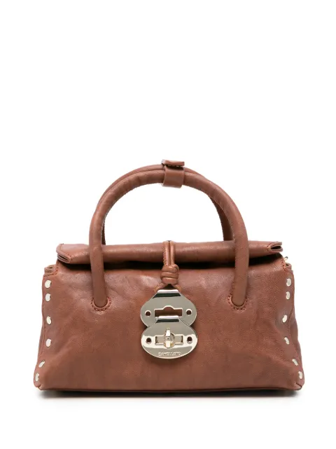 Zanellato Baby Dotta studded leather tote bag Brown 0687502320000