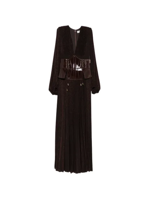 Elisabetta Franchi V-neck maxi dress Brown ABR1566E2