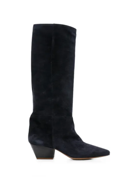 Forte Forte pointed-toe suede knee-high boots Blue 15195MYSHOES