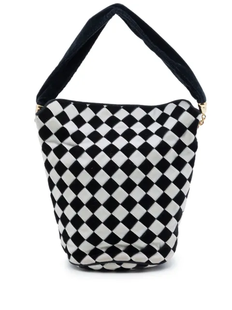 Bottega Veneta Pre-Owned 20th Century Bicolor Velvet Intrecciato bucket bag Black YKGE8HTUBJVATIEU