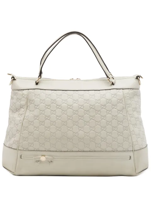 Gucci Pre-Owned 2016-2026 Guccissima Mayfair satchel White X4PX0BAUBOLBX15F