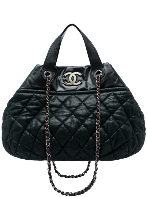 CHANEL Pre-Owned 2012 Large Quilted Iridescent Calfskin In The Mix satchel Black WACKKNED9YK418TX