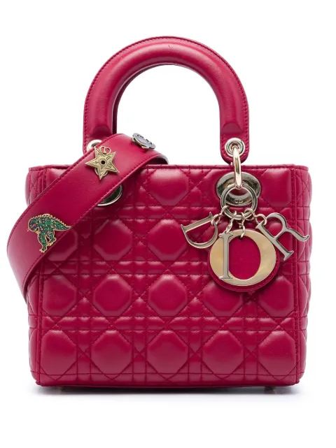 Christian Dior Pre-Owned 2017 Small Lambskin Cannage My ABCDior Lady Dior satchel Red W3HQIIAIJXBDPQ6N