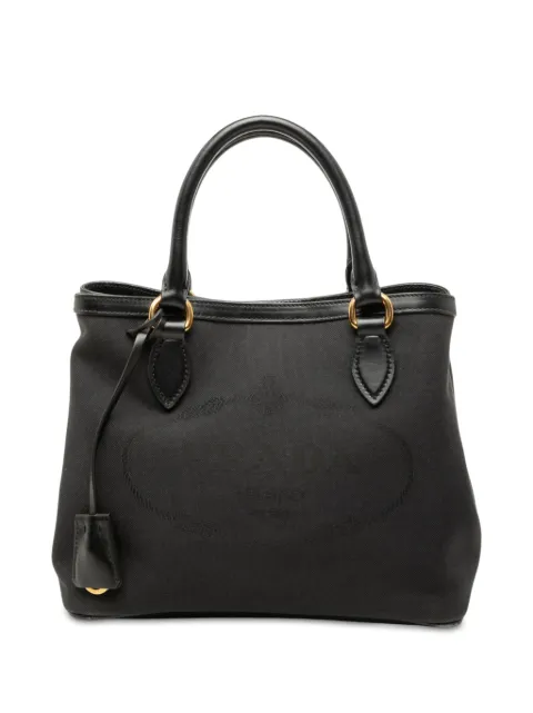 Prada Pre-Owned 2013-2026 Canvas Canapa Logo satchel Black 08KRSV40H7A7FIMH