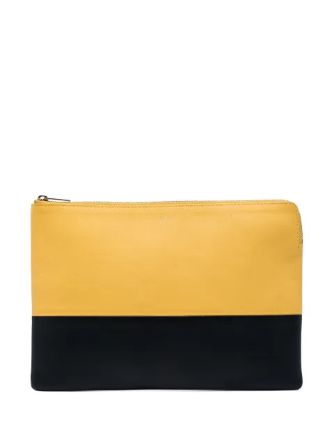 Celine Pre-Owned 2012 Bicolor Leather Solo clutch bag Yellow U4CDH3PUSK7IR920