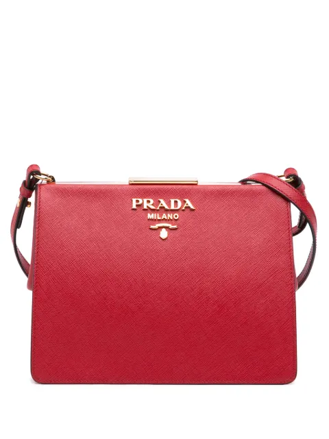 Prada Pre-Owned 2017-2019 Saffiano and City Calf Light Frame crossbody bag Red 31O3PRGWIA3TEB2N