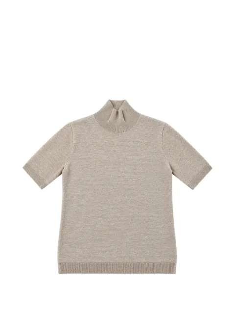 'S Max Mara high-neck short-sleeved sweater Neutrals 2629366123600002
