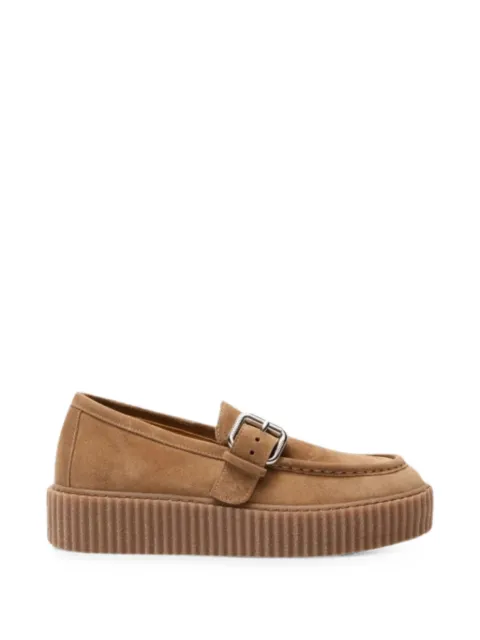 Weekend Max Mara split-leather loafers - honey Brown 2625526114600001