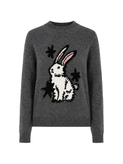 Weekend Max Mara rabbit-intarsia crew-neck sweater Grey 2625366272600